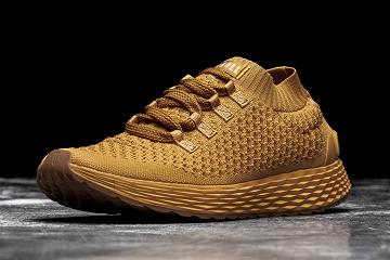 Brown Nobull Wheat Knit Runner Men's Running Shoes | CA Q1141M